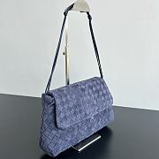 Okify Bottega Veneta Giorno Bag Blue Suede 33x19x8cm - 6