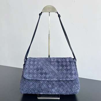 Okify Bottega Veneta Giorno Bag Blue Suede 33x19x8cm