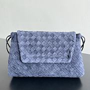 Okify Bottega Veneta Giorno Bag Blue Suede 33x19x8cm - 5