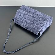 Okify Bottega Veneta Giorno Bag Blue Suede 33x19x8cm - 4