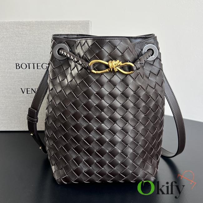Okify Bottega Veneta Andiamo Bucket Bag Dark Brown 25x18.5x11cm - 1