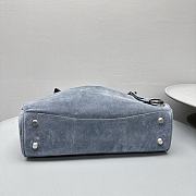 Okify Balenciaga Rodeo Medium Bag Dusty Blue Suede 34x11x24cm - 6