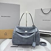 Okify Balenciaga Rodeo Medium Bag Dusty Blue Suede 34x11x24cm - 1