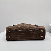 Okify Balenciaga Rodeo Medium Bag Brown Crocodile Suede 34x11x24cm - 2