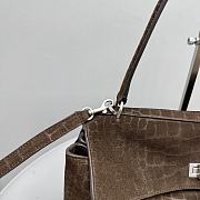 Okify Balenciaga Rodeo Medium Bag Brown Crocodile Suede 34x11x24cm - 4