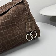 Okify Balenciaga Rodeo Medium Bag Brown Crocodile Suede 34x11x24cm - 6
