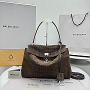 Okify Balenciaga Rodeo Medium Bag Brown Crocodile Suede 34x11x24cm - 1
