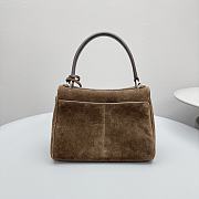 Okify Balenciaga Mini Rodeo Bag Dark Brown Suede 23x10x8cm - 6