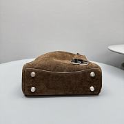 Okify Balenciaga Mini Rodeo Bag Dark Brown Suede 23x10x8cm - 4