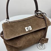 Okify Balenciaga Mini Rodeo Bag Dark Brown Suede 23x10x8cm - 2