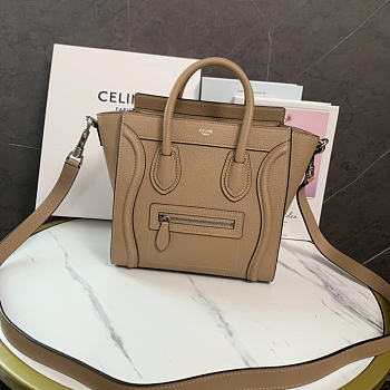 Okify Celine Micro Luggage Bag Brown 20x20x10cm
