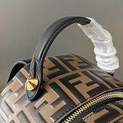 Okify Fendi FF Mini Backpack In Brown Lambskin 22x22x10cm - 5