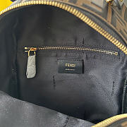 Okify Fendi FF Mini Backpack In Brown Lambskin 22x22x10cm - 2