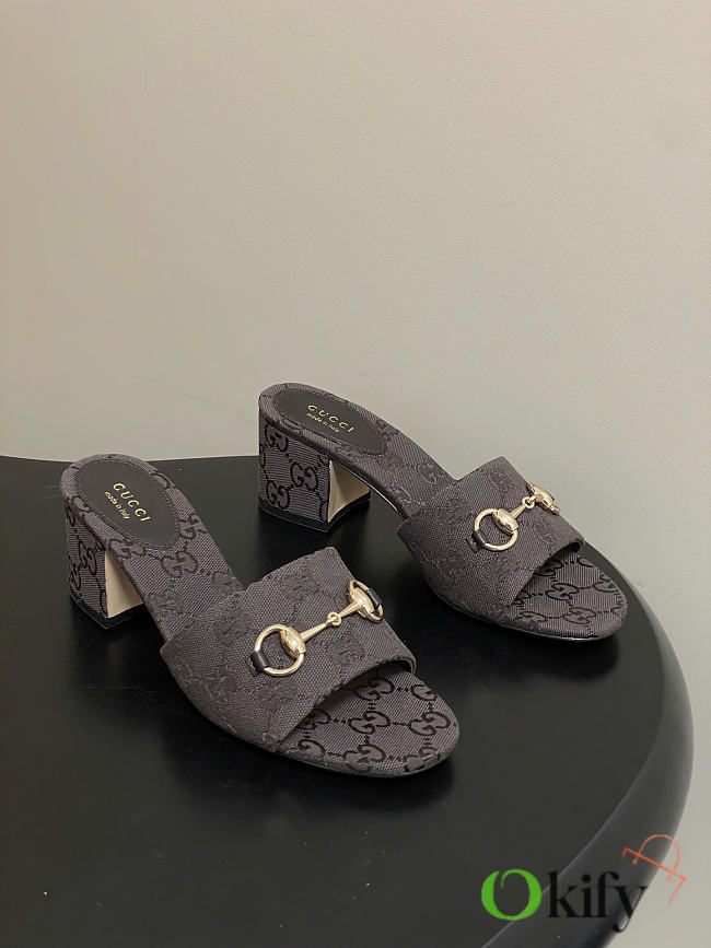 Okify Gucci Horsebit Dark Brown Sandals 5.5cm - 1