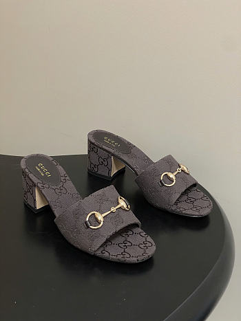 Okify Gucci Horsebit Dark Brown Sandals 5.5cm