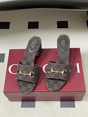 Okify Gucci Horsebit Dark Brown Sandals 5.5cm - 2