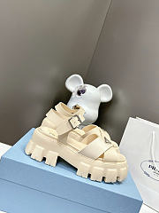 Okify Prada White Cream Rubber Women Sandals 5cm - 1
