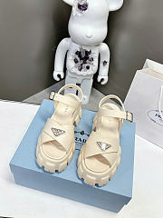 Okify Prada White Cream Rubber Women Sandals 5cm - 5