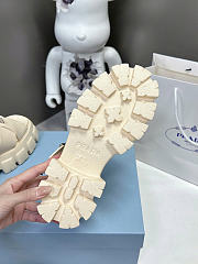 Okify Prada White Cream Rubber Women Sandals 5cm - 3