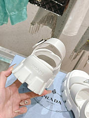 Okify Prada White Rubber Women Sandals 5cm - 6