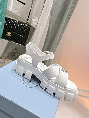 Okify Prada White Rubber Women Sandals 5cm - 5