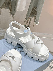 Okify Prada White Rubber Women Sandals 5cm - 3