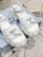 Okify Prada White Rubber Women Sandals 5cm - 4