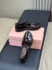 Okify MiuMiu Dark Brown Loafers With Straps - 5