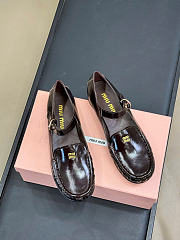 Okify MiuMiu Dark Brown Loafers With Straps - 6