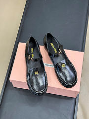 Okify MiuMiu Black Loafers With Straps - 4