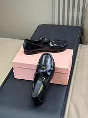 Okify MiuMiu Black Loafers With Straps - 2