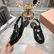 Okify MiuMiu Black Women Slingback Loafers 2.5cm - 4