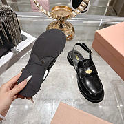 Okify MiuMiu Black Women Slingback Loafers 2.5cm - 5
