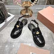 Okify MiuMiu Black Women Slingback Loafers 2.5cm - 6