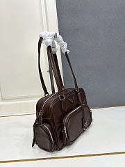 Okify Prada Dark Brown Leather Bag 32x19x12cm - 4