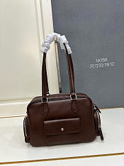 Okify Prada Dark Brown Leather Bag 32x19x12cm - 5