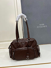 Okify Prada Dark Brown Leather Bag 32x19x12cm - 1