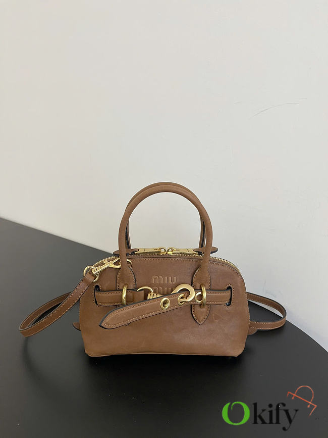 Okify MiuMiu Adventure Mini Bag Brown 21x13x8cm - 1