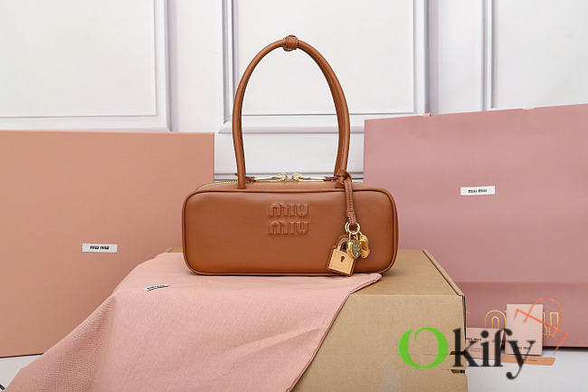 Okify MiuMiu Beau Small Bag Brown 28x11.5x8cm  - 1