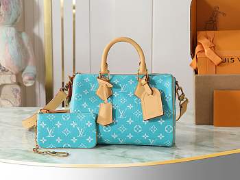 Okify Louis Vuitton Speedy 25 Bag Blue Turquoise M11561 25x15x15cm