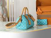 Okify Louis Vuitton Speedy 25 Bag Blue Turquoise M11561 25x15x15cm - 4
