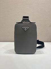Okify Prada Brique Saffiano Chest Bag Gray 2VZ106 20x14x5cm - 5