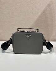 Okify Prada Brique Medium Saffiano Leather Bag In Gray 2VH069 22x16x6cm - 1