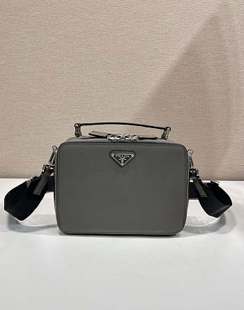 Okify Prada Brique Medium Saffiano Leather Bag In Gray 2VH069 22x16x6cm