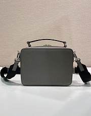 Okify Prada Brique Medium Saffiano Leather Bag In Gray 2VH069 22x16x6cm - 3