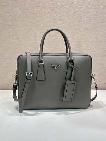 Okify Prada Gray Briefcase Bag 2VE0368 37x28x3.5cm