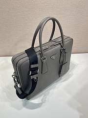 Okify Prada Gray Briefcase Bag 2VE022 38x28x6.5cm - 6