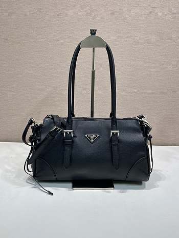 Okify Prada Bonnie Medium Antiqued Bag Black 1BG628 32x17.5x10.5cm