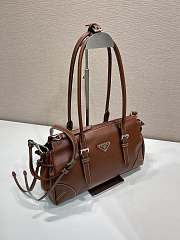 Okify Prada Bonnie Medium Antiqued Bag Brown 1BG628 32x17.5x10.5cm - 6