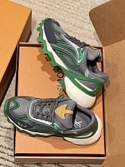 Okify Louis Vuitton Gray And Green Men Sneakers  - 5
